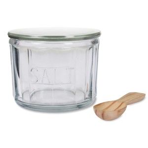 Szklany pojemnik na sól z łyżeczką Pressed
