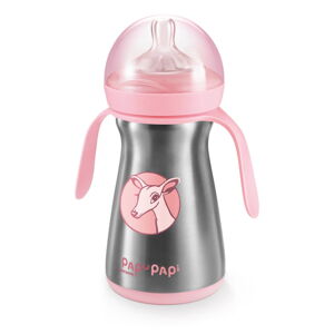 Różowa butelka termiczna ze stali nierdzewnej dla dzieci 0,2 l Papu Papi – Tescoma