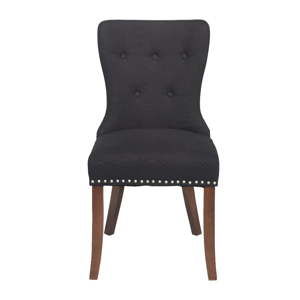 Czarne krzesło do jadalni z brązowymi nogami Rowico Adele
