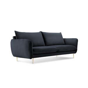 Antracytowa aksamitna sofa Cosmopolitan Design Florence, 160 cm