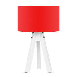 Lampa stołowa z czerwonym abażurem Kate Louise Bianca
