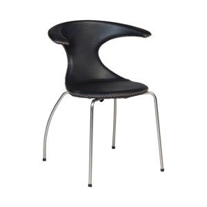Czarne krzesło z matowymi metalowymi nogami DAN–FORM Flair
