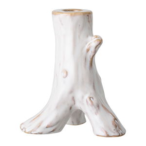 Biały kamionkowy świecznik Bloomingville Stump