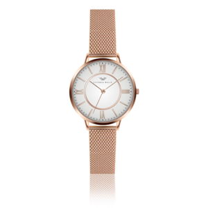 Zegarek damski z paskiem ze stali nierdzewnej w kolorze różowego złota Victoria Walls Jane