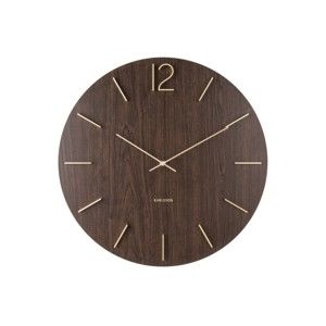 Brązowy zegar ścienny Karlsson Meek, ⌀ 50 cm