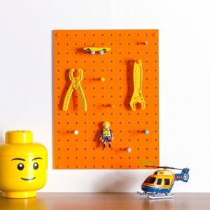 Pomarańczowa tablica wielofunkcyjna Pegboard Small, 40,5x30 cm