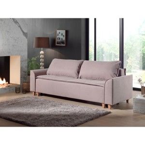 Różowoszara sofa rozkładana Sinkro Herman