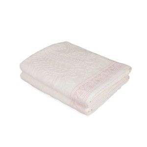 Komplet 2 beżowych bawełnianych ręczników Noktali Sal, 90x150 cm
