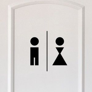 Czarna naklejka Ambiance Man And Woman Restroom