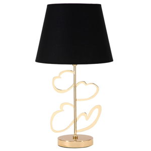 Lampa stołowa w kolorze czarno-złotym Mauro Ferretti Glam Heart, wysokość 61 cm