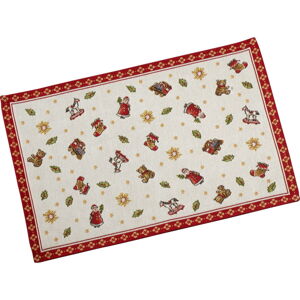 Czerwono-biała bawełniana mata stołowa z motywem świątecznym Villeroy & Boch Toys Delight, 48x32 cm