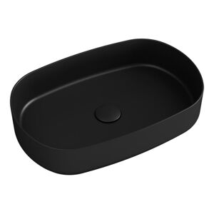 Czarna umywalka ceramiczna Sapho Infinity Oval, 55x36 cm