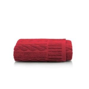 Czerwony ręcznik bawełniany Maison Carezza Amelia, 50x90 cm