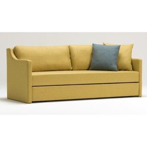 Żółtá 3-osobowa sofa rozkładana Balcab Home Doty