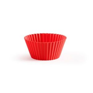 Zestaw 6 czerwonych silikonowych foremek na muffiny Lékué Single, ⌀ 7 cm