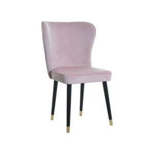 Różowe krzesło z detalami w złotym kolorze JohnsonStyle Odette Mil