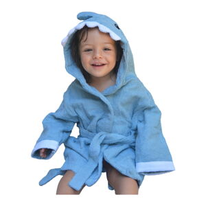 Niebieski bawełniany szlafrok dziecięcy rozmiar L Shark - Rocket Baby