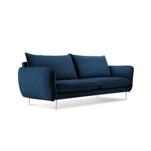 Niebieska aksamitna sofa Cosmopolitan Design Florence, 160 cm