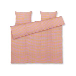 Przedłużona pościel z krepy na podwójne łóżko w kolorze pomarańczowo-lawendowym 200x220 cm Bæk&Bølge - JUNA