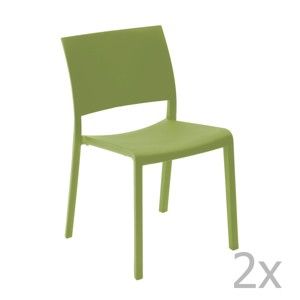 Zestaw 2 zielonych krzeseł ogrodowych Resol Fiona