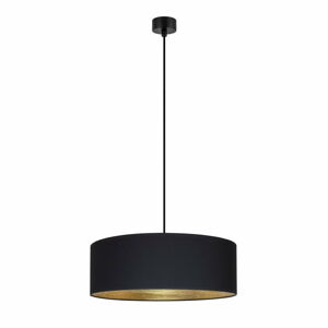 Czarna lampa wisząca z detalem w złotym kolorze Bulb Attack Tres XL, ⌀ 45 cm