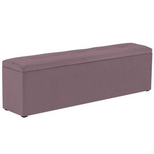 Fioletowa ławka ze schowkiem do łóżka Kooko Home, 47x160 cm