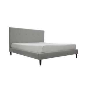 Jasnoszare łóżko z czarnymi nogami Vivonita Kent, 140x200 cm