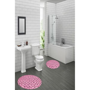 Różowe dywaniki łazienkowe zestaw 2 szt. ø 60 cm – Mila Home