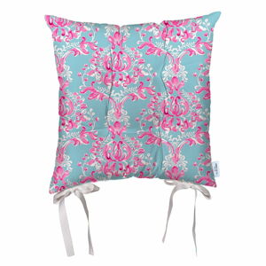 Niebiesko-różowa poduszka na krzesło z mikrowłókna Mike & Co. NEW YORK Butterflies, 43x43 cm