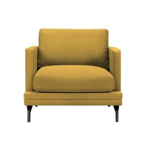 Żółty fotel z czarną konstrukcją Windsor & Co Sofas Jupiter