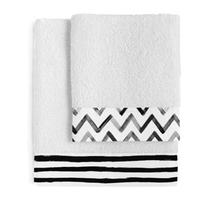 Zestaw 2 bawełnianych ręczników Blanc Stripes