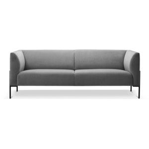Antracytowa sofa 3-osobowa z czarnymi nogami Mossø Palih