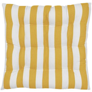 Żółto-biała bawełniana poduszka na krzesło Westwing Collection Timon, 40x40 cm