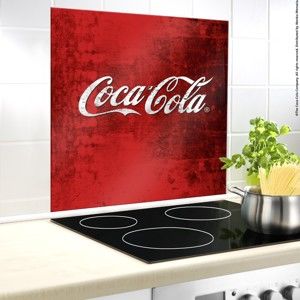 Szklana płyta ochronna na ścianę przy kuchence Wenko Coca-Cola Classic, 70x60 cm
