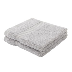 Jasnoszary ręcznik bawełniany z jedwabiem 30x30 cm - Bianca