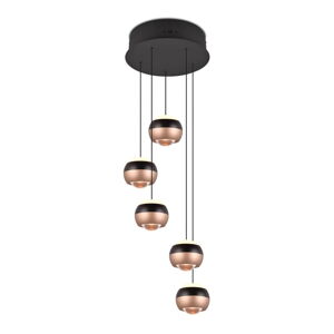 Lampa wisząca LED w czarno-miedzianym kolorze z metalowym kloszem ø 30 cm Orbit – Trio Select