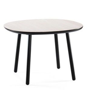 Czarno-biały stół do jadalni z litego drewna EMKO Naïve, 110 cm