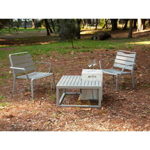 Zestaw 2 krzeseł ogrodowych i 2 stolików Ezeis Spring Ecotop Creamy