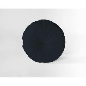 Okrągła poduszka dekoracyjna z aksamitnym obiciem Velvet Atelier Blue Navy, ⌀ 45 cm