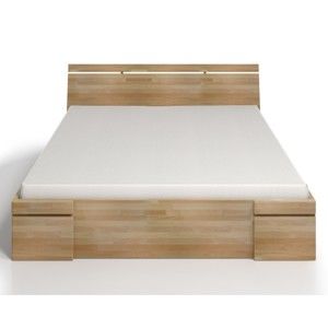 Łóżko 2-osobowe z drewna bukowego z szufladą SKANDICA Sparta Maxi, 140x200 cm