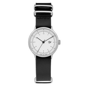 Zegarek z czarnym paskiem i białym cyferblatem CHPO Harold Mini
