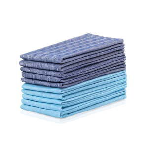 Komplet 10 niebieskich bawełnianych ścierek DecoKing Checkered