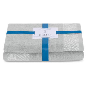 Jasnoszare bawełniane ręczniki zestaw 2 szt. frotte Bellis – AmeliaHome