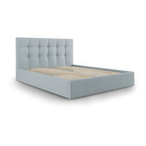 Jasnoniebieskie łóżko dwuosobowe Mazzini Beds Nerin, 140x200 cm