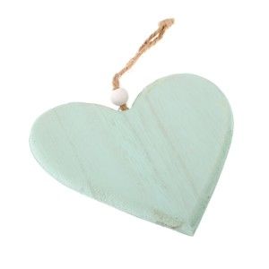 Jasnozielona drewniana zawieszka dekoracyjna Dakls So Cute Heart