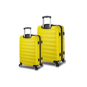 Zestaw 2 żółtych walizek na kółkach z USB My Valice RESSNO Cabin & Medium