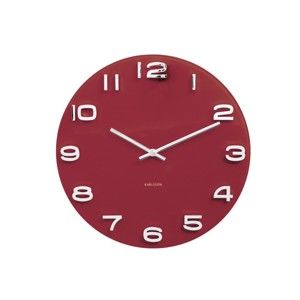 Czerwony zegar Karlsson Time Vintage, ø 35 cm