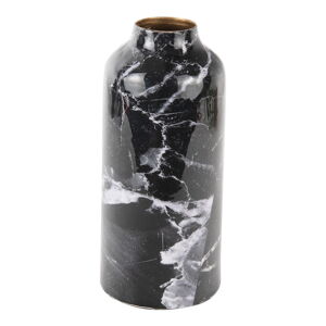 Czarno-biały żelazny wazon PT LIVING Marble, wys. 20 cm