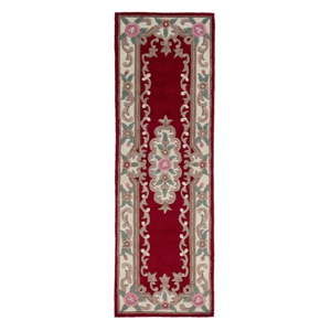 Czerwony wełniany dywan Flair Rugs Aubusson, 67x210 cm