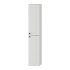Biała wysoka wisząca szafka łazienkowa 30x160 cm Senja – STOLKAR